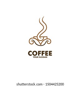 coffee cafe logo line art