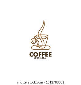 coffee cafe logo line art