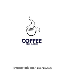 coffee cafe logo line art