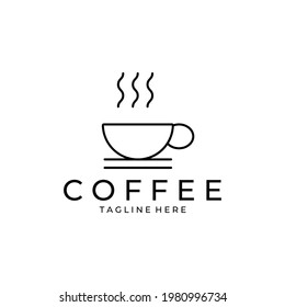 coffee cafe logo line art design