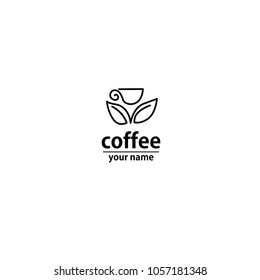 coffee cafe logo, line art,template icon