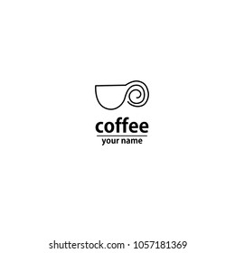 coffee cafe logo, line art,template icon