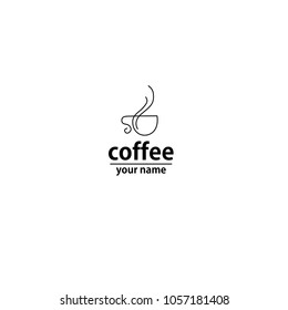 coffee cafe logo, line art,template icon