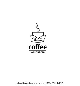 coffee cafe logo, line art,template icon