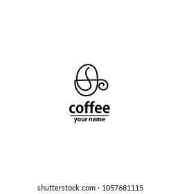 coffee cafe logo, line art,template icon