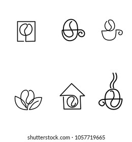 coffee cafe logo, line art,template icon