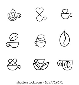 coffee cafe logo, line art,template icon