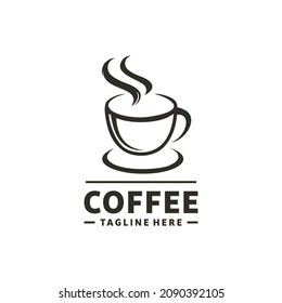 Coffee cafe logo silhouette logo design vector