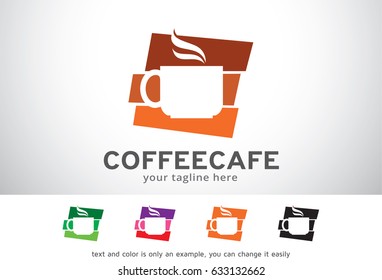 Coffee Cafe Logo Template Design Vector, Emblem, Design Concept, Creative Symbol, Icon