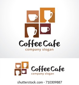 Coffee Cafe Logo Template Design Vector, Emblem, Design Concept, Creative Symbol, Icon