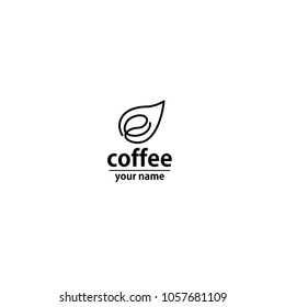 coffee cafe logo template, line art