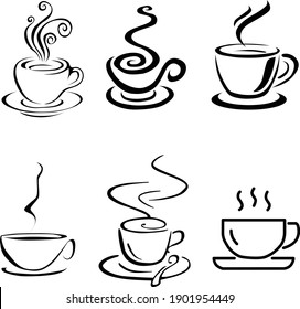 coffee cafe logo vector ilustration line art