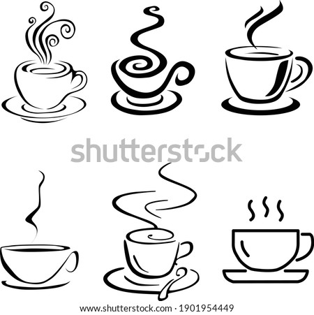coffee cafe logo vector ilustration line art