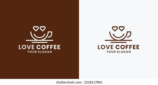 coffee cafe lovers logo design template