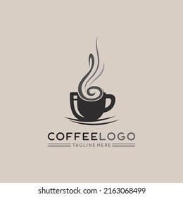 Coffee , cafe, music cup Logo mug icon  Template vector icon design