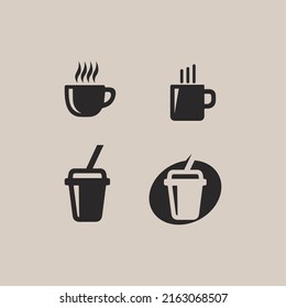 Coffee , cafe, music cup Logo mug icon  Template vector icon design