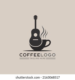 Coffee , cafe, music cup Logo mug icon  Template vector icon design