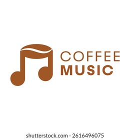 coffee cafe music flat minimalist logo design