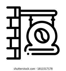coffee cafe nameplate icon vector. coffee cafe nameplate sign. isolated contour symbol illustration