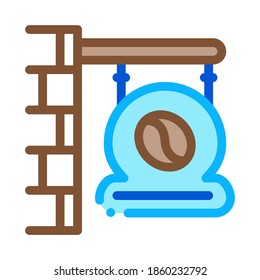 coffee cafe nameplate icon vector. coffee cafe nameplate sign. color symbol illustration