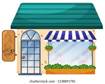 A coffee cafe on white background illustration