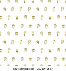 Coffee and Cafe pattern background. Vintage Coffee Doodle Pattern background. cafe pattern background. Cafe Themed Coffee Bean Pattern background.