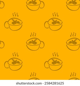 Coffee and Cafe pattern background. Vintage Coffee Doodle Pattern background. cafe pattern background. Cafe Themed Coffee Bean Pattern background.