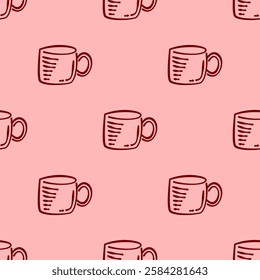 Coffee and Cafe pattern background. Vintage Coffee Doodle Pattern background. cafe pattern background. Cafe Themed Coffee Bean Pattern background.