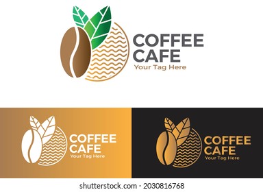 Plantilla de Ilustración del Vector con el logotipo de Coffee Cafe Premium