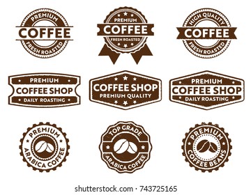 coffee and cafe product sticker stamp pack