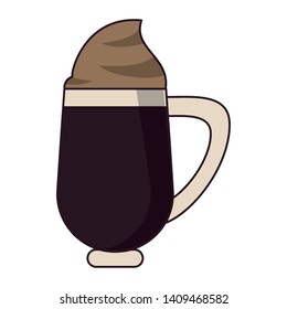 coffee cafe coffee shop concept element ice drink latte tall glass cartoon vector illustration graphic design