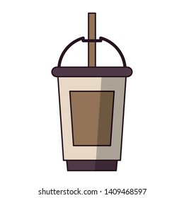 coffee cafe coffee shop concept element ice drink latte tall glass cartoon vector illustration graphic design