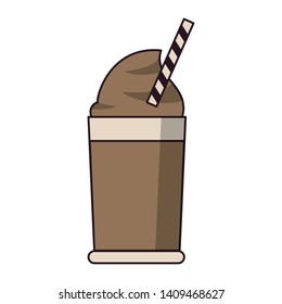 coffee cafe coffee shop concept element ice drink latte tall glass cartoon vector illustration graphic design