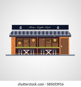 coffee cafe shop flat design vector