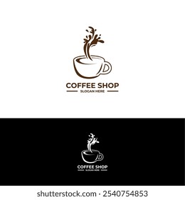 coffee cafe shop logo vector