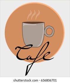 Coffee cafe sign logo hand written