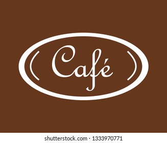 Coffee cafe sign. Vector illustration.