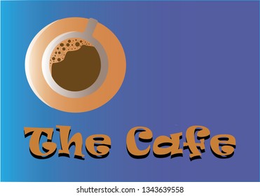 Coffee Cafe vector illustration. Above cup view.  cafe logo