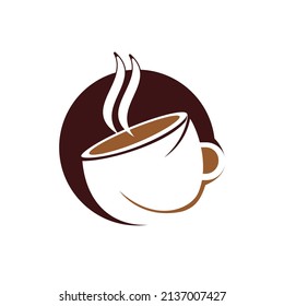 Diseño del logo vectorial de café café. Plantilla única de logotipo de icono de taza de café.
