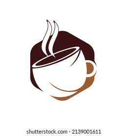 Coffee cafe vector logo design. Unique coffee cup icon logo template.
