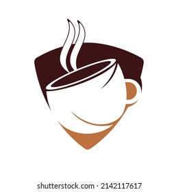 Coffee cafe vector logo design. Unique coffee cup icon logo template.