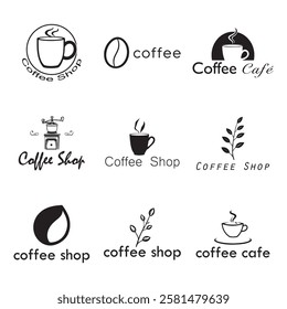 Coffee Cafe Vector Logo Design Icon Graphic