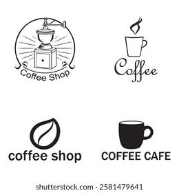 Coffee Cafe Vector Logo Design Icon Graphic