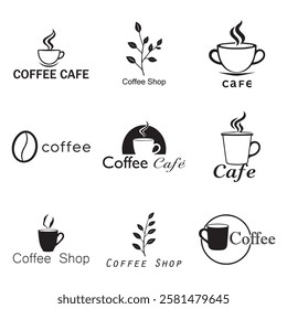 Coffee Cafe Vector Logo Design Icon Graphic