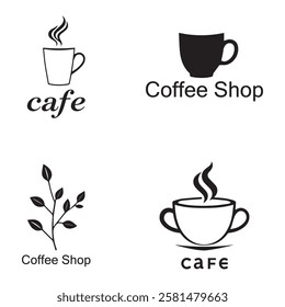 Coffee Cafe Vector Logo Design Icon Graphic
