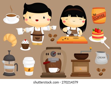Coffee Cafe vector set