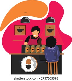 Coffee caffe conceptual illustration design vector