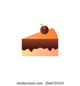 coffee cake icon in gradient color, isolated on white 