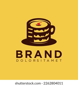 Coffee Cake Logo design concept for shop cafe