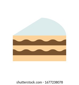 Icono de diseño plano, ilustración vectorial de pastel de café